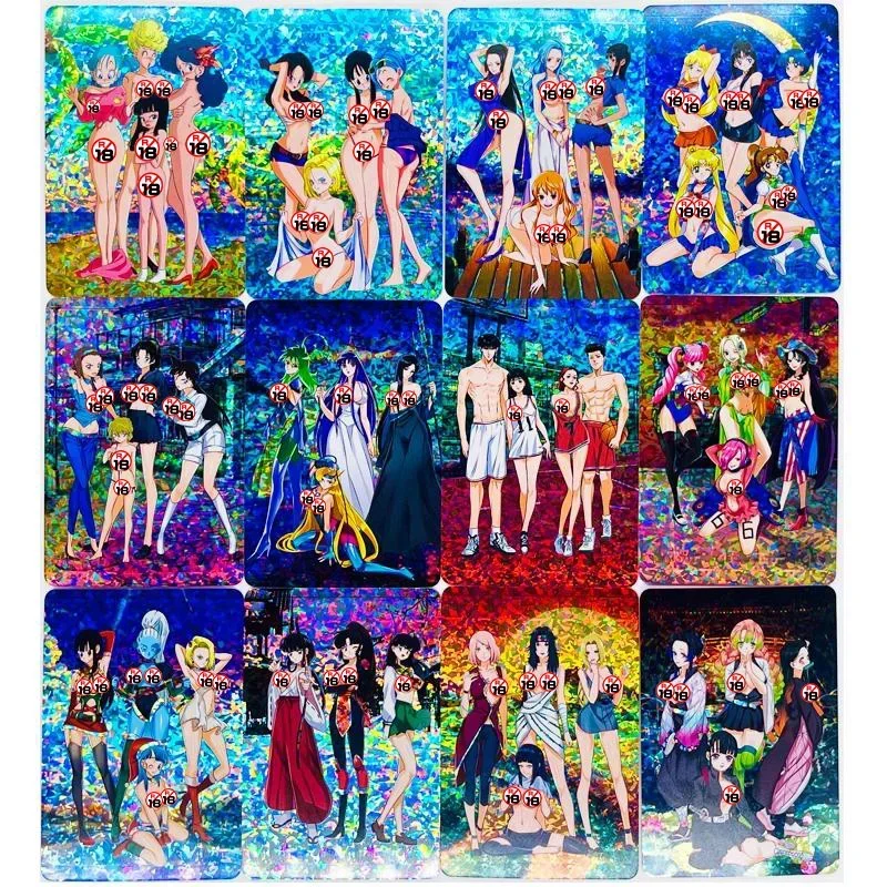 12 unids/set Tsunade Hinata Reiju Robin Boa Hancock Nami Chichi Bulma Shinobu Mitsuri Sexy Anime chica juego colección tarjeta juguete para regalo