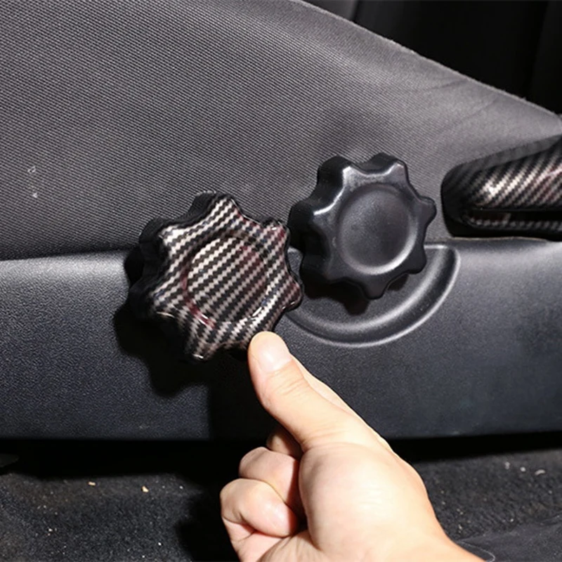 3Pcs Rustproof Protector Protective Cover For Seat Adjustment Button For 2016-2020 Toyota Tacoma Carbon Fiber Pattern