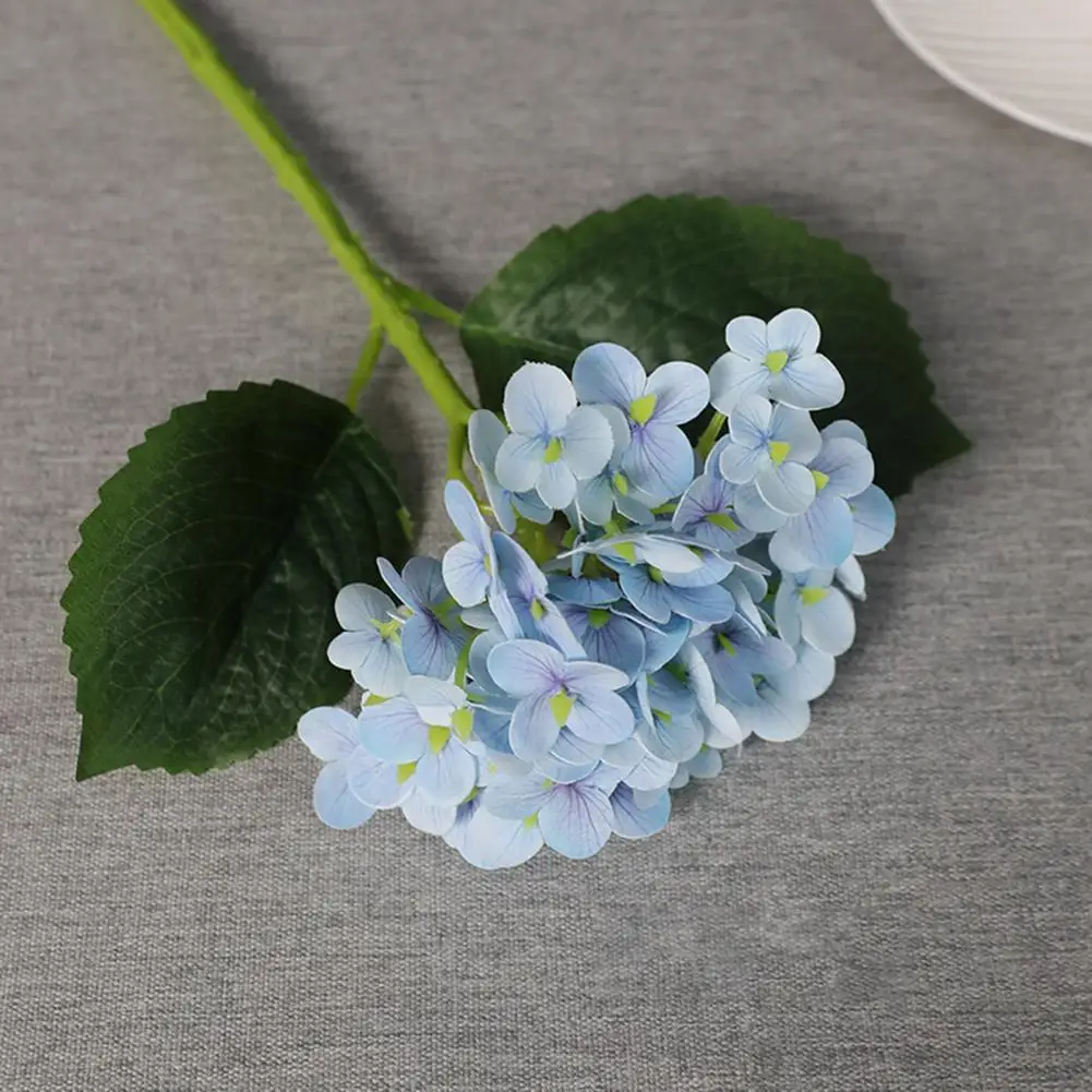 Hydrangea Flower Elegant Artificial with Realistic Green Leaves for Wedding Party Home Office Table Centerpiece for A