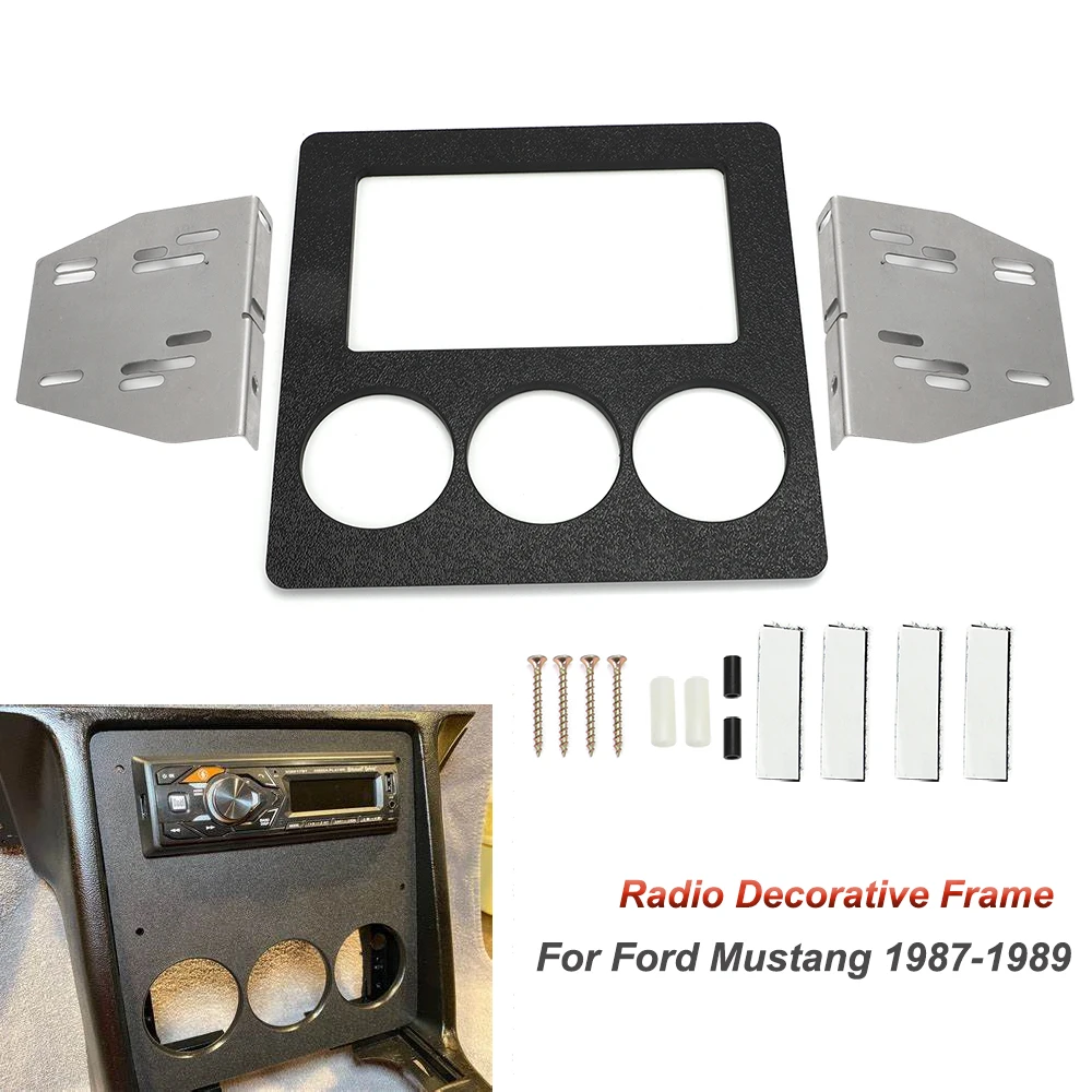 Radio Relocation Double Din Trim Bezel Kit Car Interior Modification For Ford Mustang 1987-1989