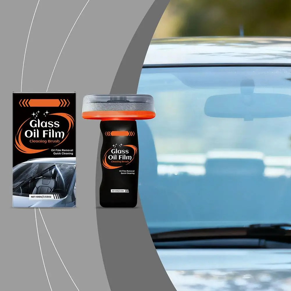 Car Glass Oil Film Cleaning Brush Removes Stubborn Oil Film Formed By Exhaust Fumes Cooking Fumes Insect Auto Maintenance Tools