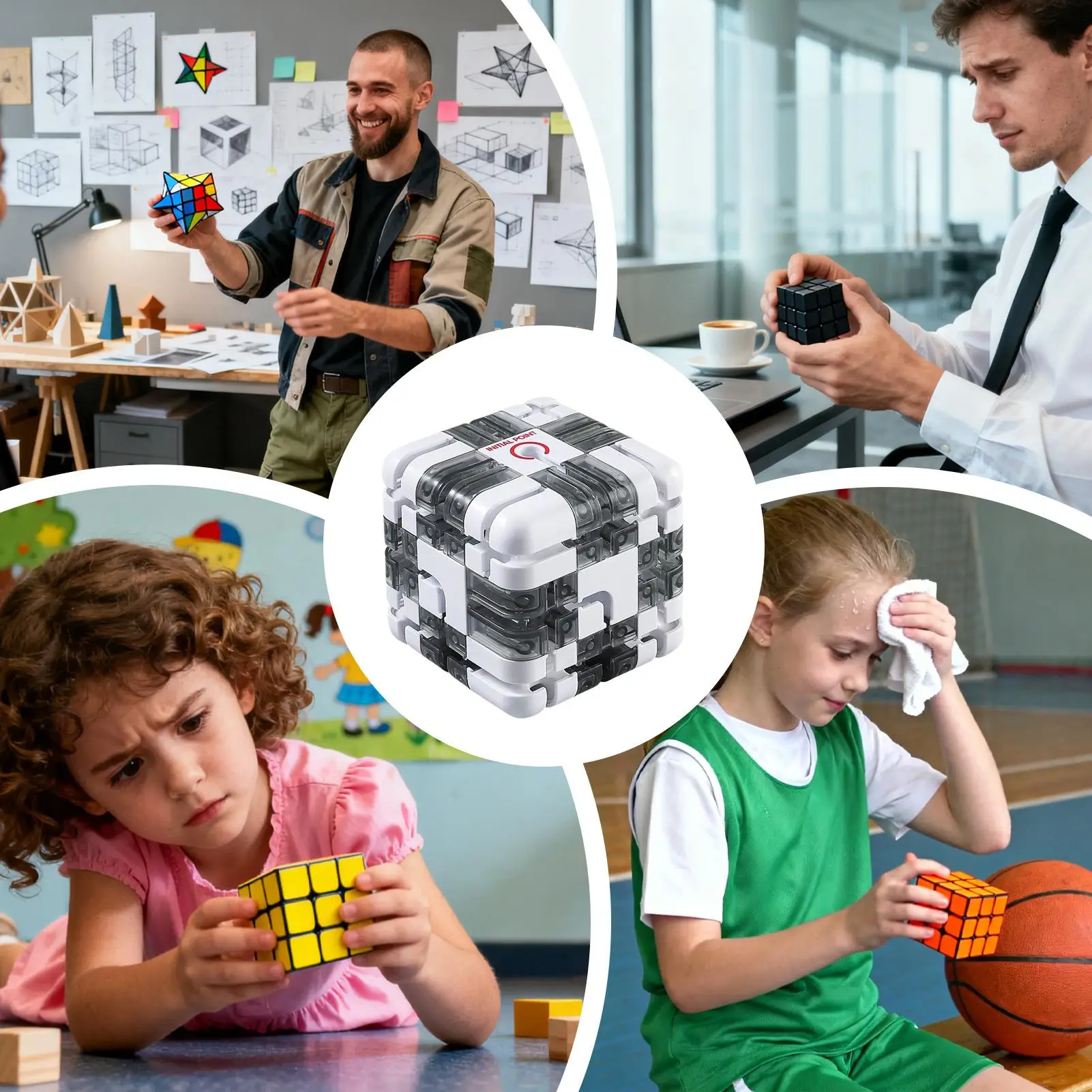 3D回転迷路キューブパズル 頭脳ゲーム 集中力トレーニングチャレンジ 教育玩具 子供 大人 ストレス解消ギフト