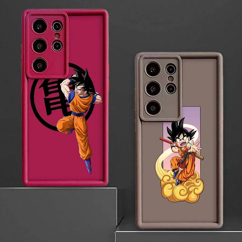 Casing HP Kartun Lucu D-Dragon Balls Goku Untuk Samsung Galaxy S25 S24 S23 S22 S21 S20 Ultra Plus FE 5G Eye Ladder