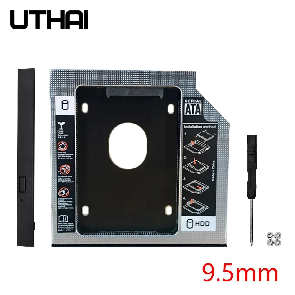 DM DW95S HDD Caddy 9.5mm Aluminium Optibay SATA 3.0 Obudowa dysku twardego Adapter DVD 2.5 SSD 2TB Do laptopa CD-ROM T01
