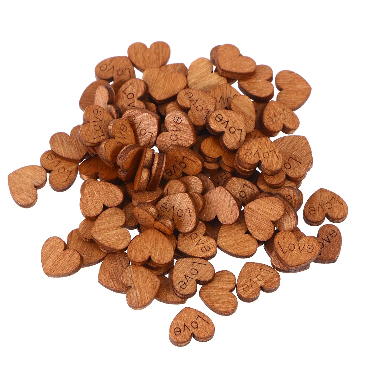 

100pcs Wooden Heart Embellishments Love Sewing Buttons Decoration Scrapbooking Wedding Crafts Card Making Art Projects