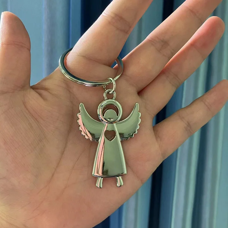 Creative Design Lovely Angel Keychain Men Women Key Holder Chain Ring Car Chaveiros Llaveros Bag Pendant Charm Wedding Gifts