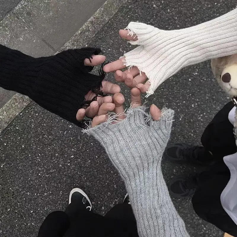 luvas-de-malha-rasgadas-escuras-estilo-gotico-harajuku-mangas-soltas-furos-modernos-e-descolados-subcultura-de-rua