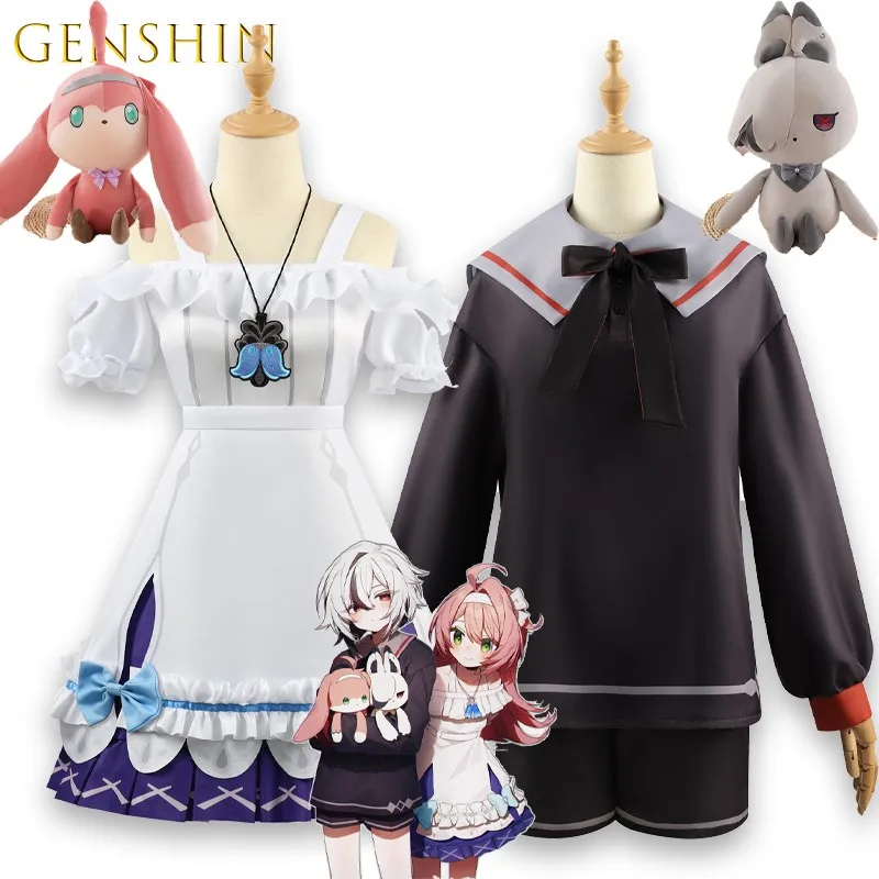 BGenshin Impact Young Arlecchino The Knave Pulcinella Kreideprinz двойной костюм для косплея, комплект Fatui Harbinger Era, наряд на Хэллоуин