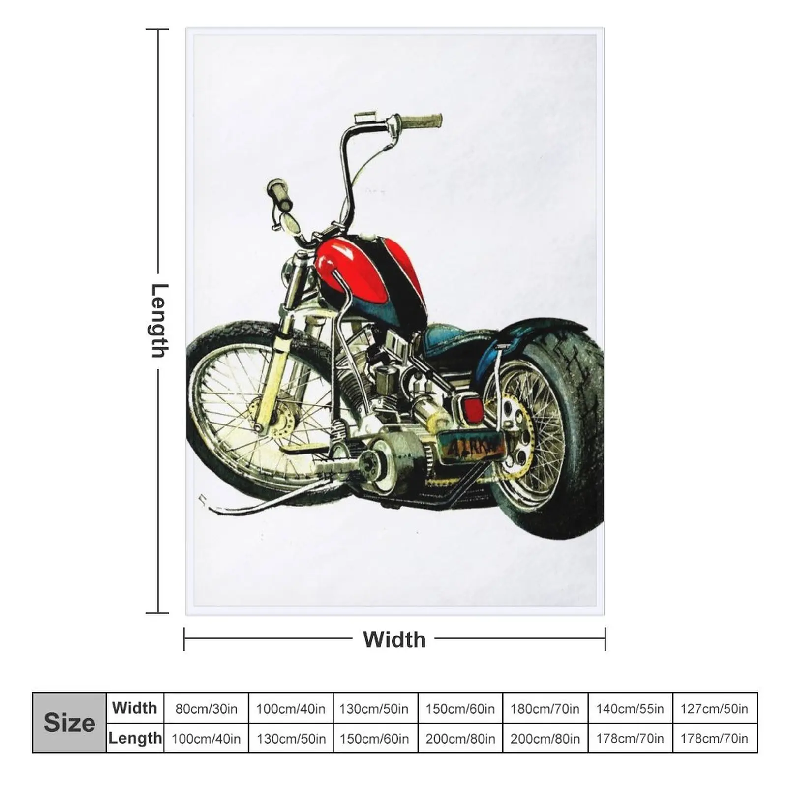 Chopper motorcycle drawing Throw Blanket Softest Loose Flannels Blankets