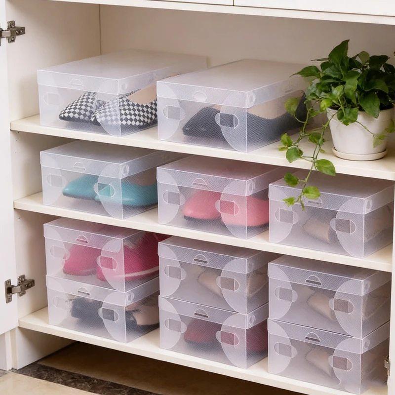 

12-компонентная прозрачная коробка для обуви, штабелируемая коробка для хранения обуви, пластиковая коробка для обуви, пылезащитная коробка для спортивной обуви, дополнительные характеристики