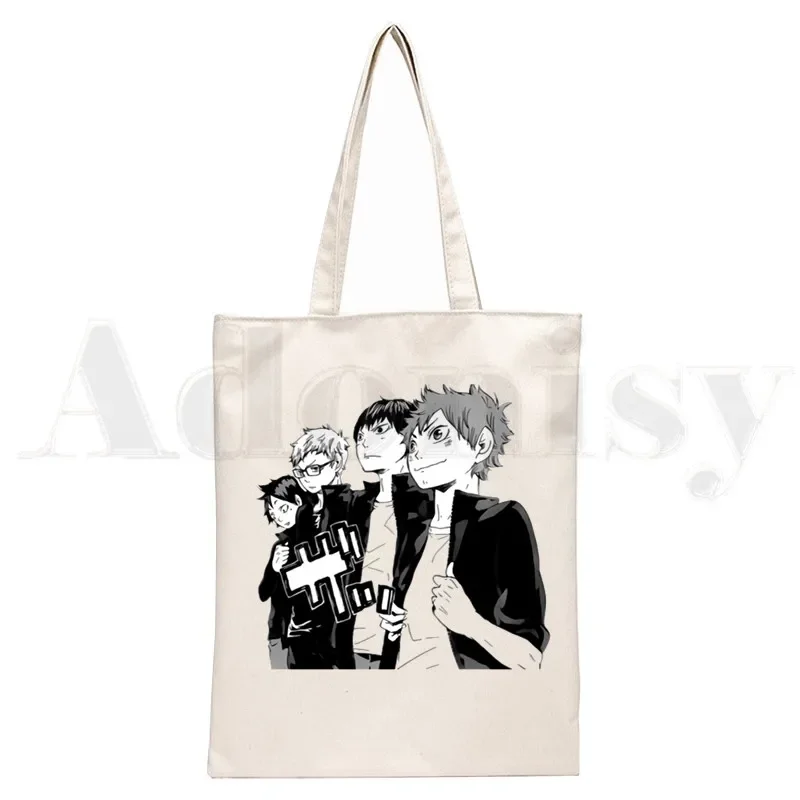 Haikyuu Haikyu Manga Nishinoya Yuu Oikawa Tooru Graphic Cartoon Print Shopping Bags Girls Fashion Casual Pacakge Hand Bag