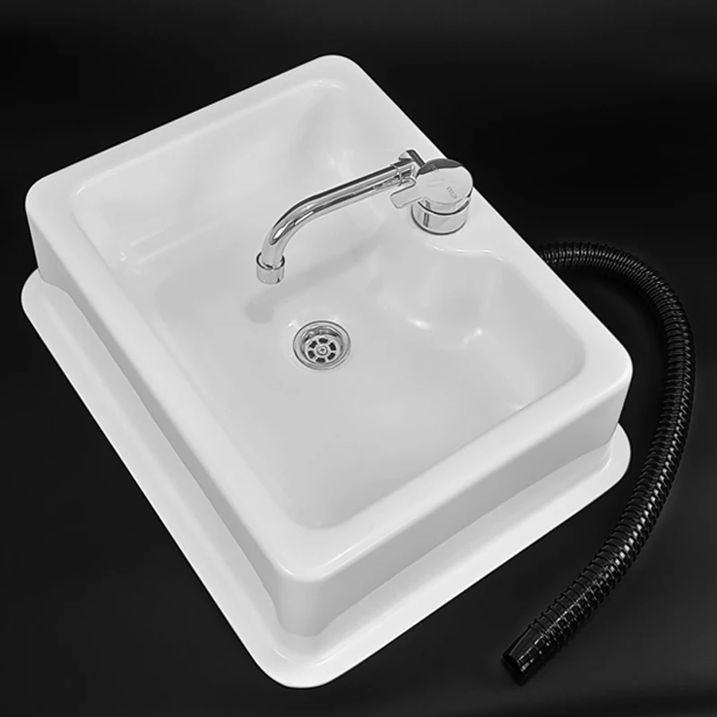 RV حوض الحمام القابل للطي مغسلة مخفية مغسلة مخفية الاكريليك فراغ مصبوب #6