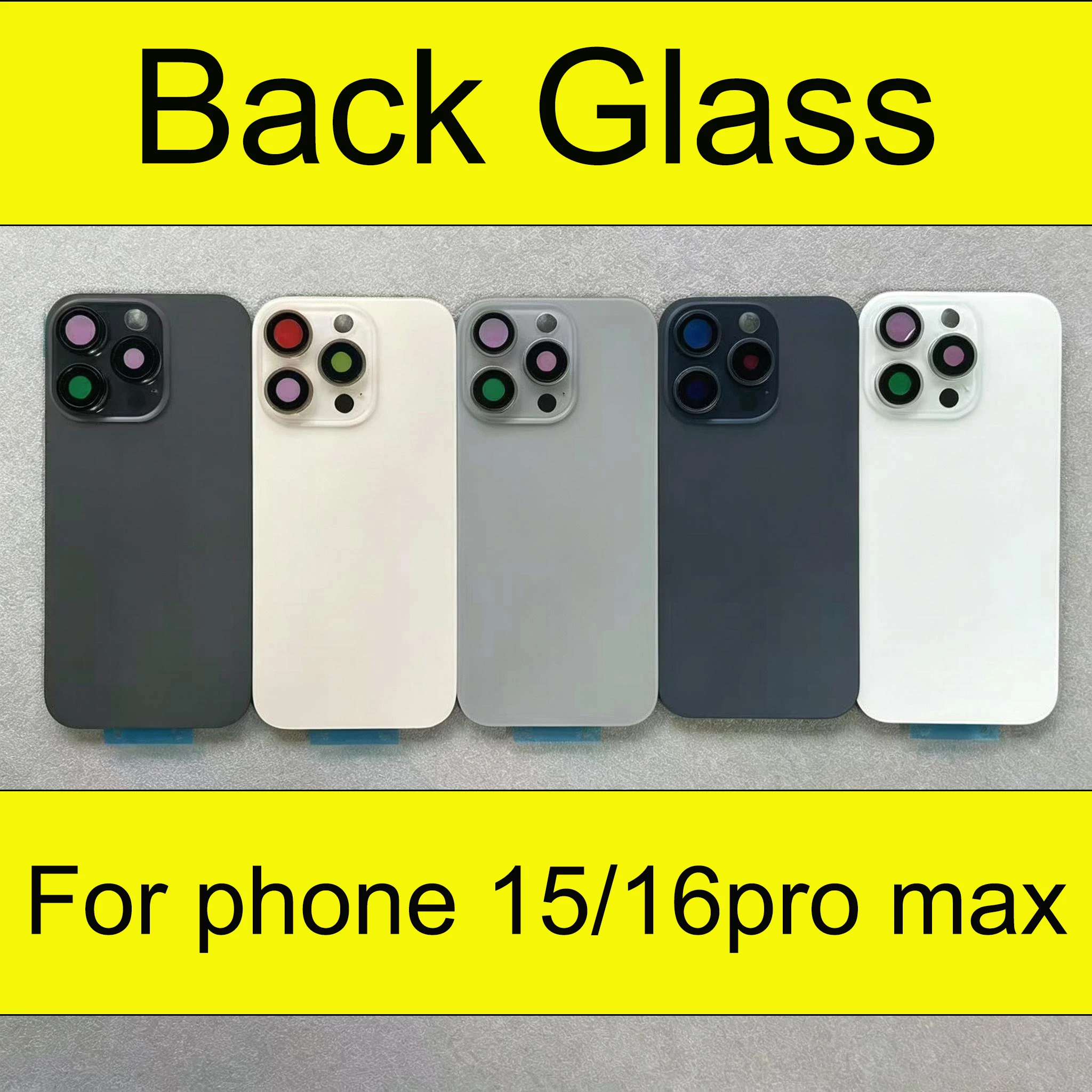 1pcs Back Glass Cover for iPhone 15/16 Pro Max With Built-in Magnet Ring Bracket And Camera Lens Ring - Protective Cover