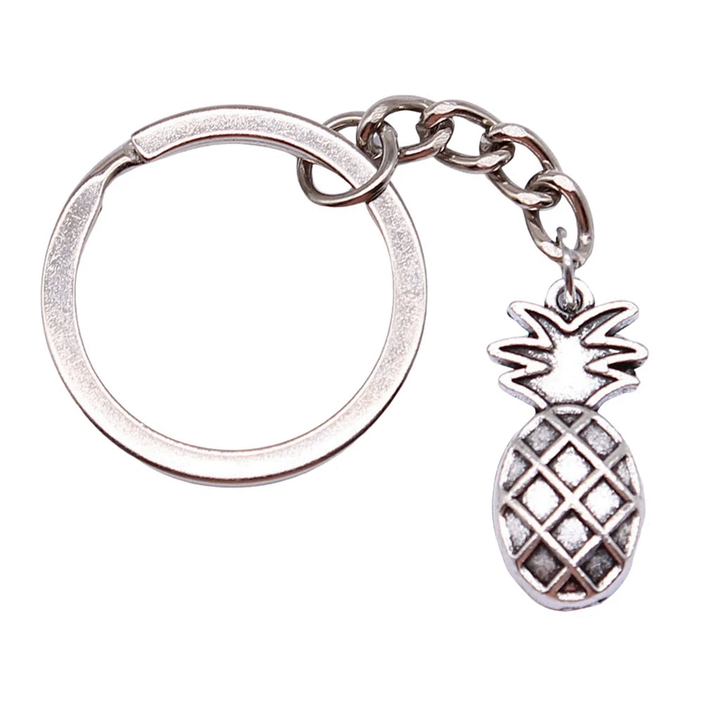 1pcs Pineapple Keychain for bags components Jewelry vintage Ring Size 28mm