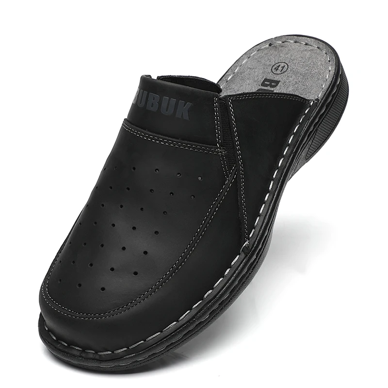 First-Layer Cowhide Men's New Fashion Open-Toe Casual Men's Summer Sandals Adjustable Non-Slip Comfortable Soft-Soled Beach Shoe