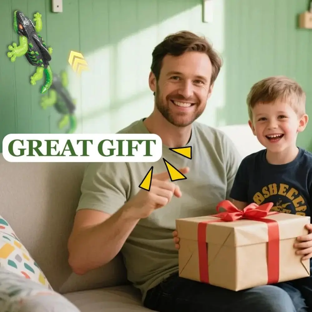 

Electric Wall Climbing Lizard RC Rechargeable Remote Control Climber Gecko Robot Realistic LED Eyes Gecko RC Birthday Gifts