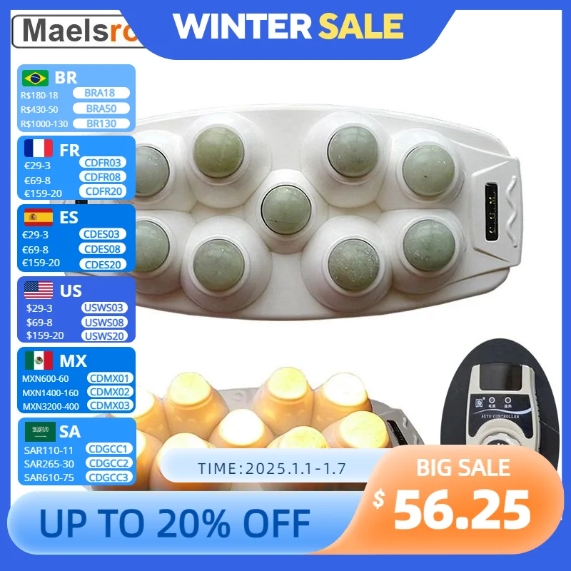 Natural Jade Heat Therapy Heating Handheld Massager Therapeutic Device Made of Jade  for Body Health Care and Muscle Stimulator