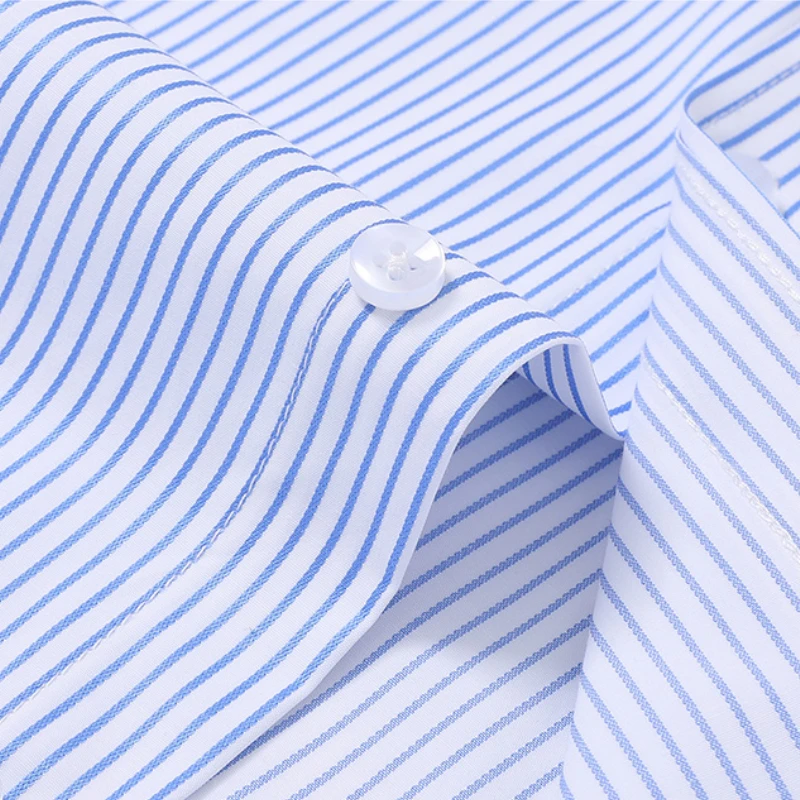 8XL القطن الخالص رجل قمصان قصيرة الأكمام الكلاسيكية المشارب بلون قميص أبيض رجل قمصان قصيرة الأكمام للرجال الأعمال عارضة