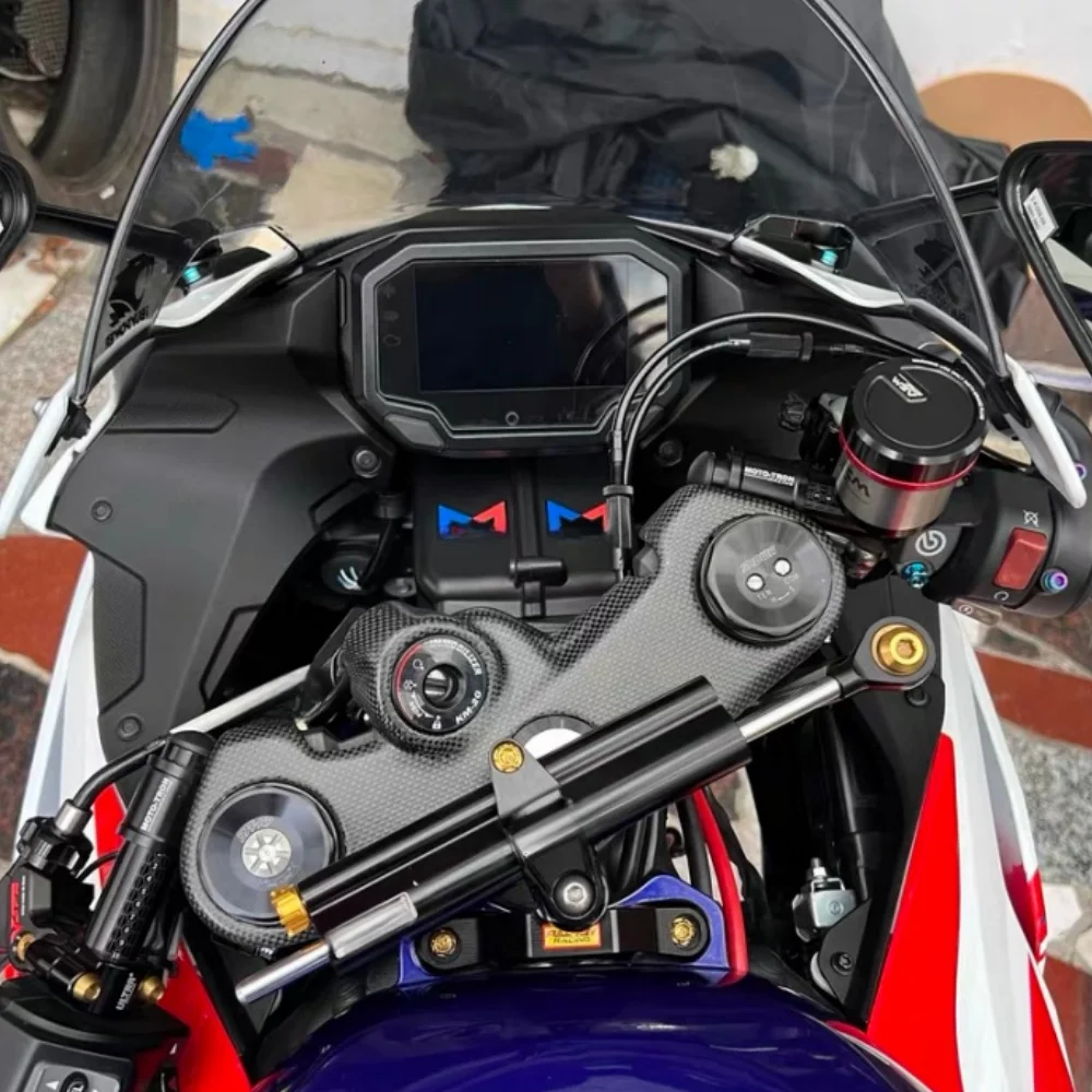 For Kawasaki ZX6R ZX-6R 636 2019-2025 Carbon fiber handlebar three-way connection plate protective cover motorcycle accessories