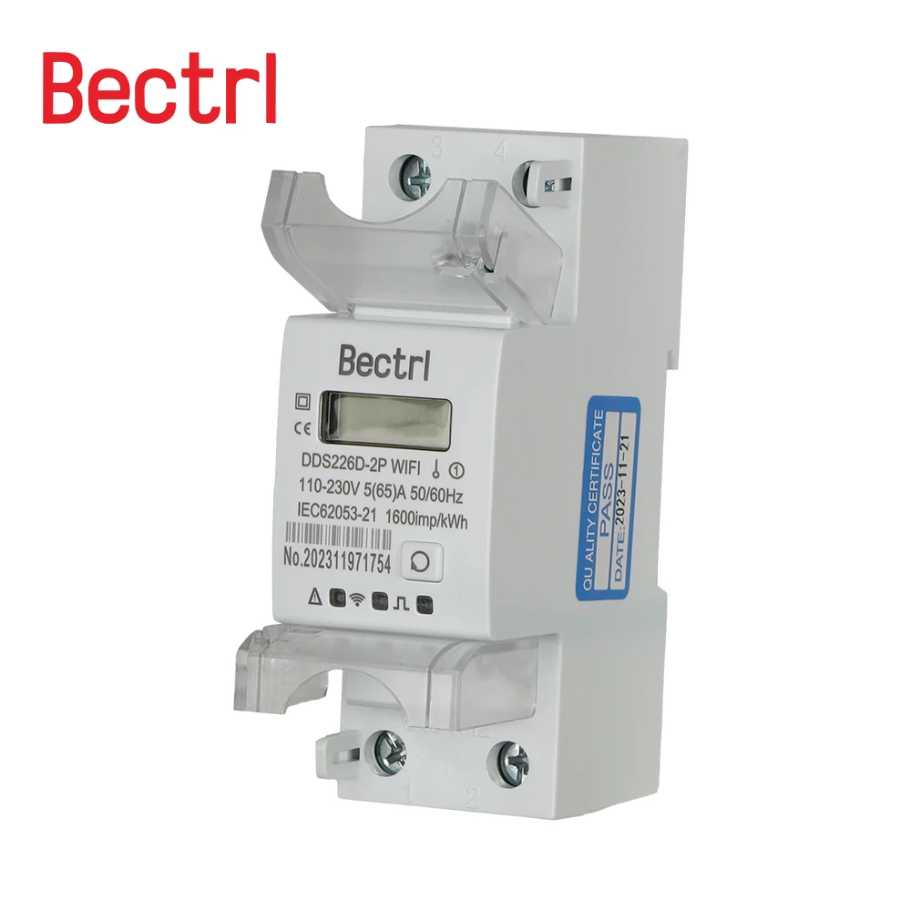 Imagem -02 - Monofásico Wifi Smart Energia Medidor Temporizador Monitor de Consumo de Energia Wattmeter 65a Din Rail Kwh Medidor 2p