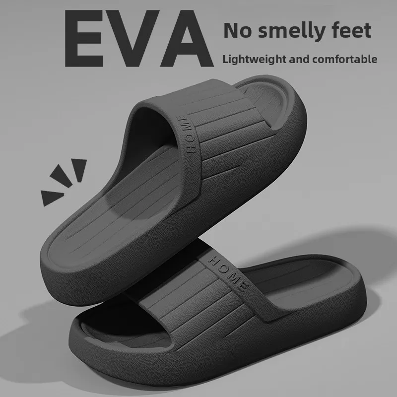 

Women Summer Concise EVA Slippers Men Soft Home Slides Couples Bathroom Non-slip Sandals Adults Comfortable Outdoor Beach Shoes