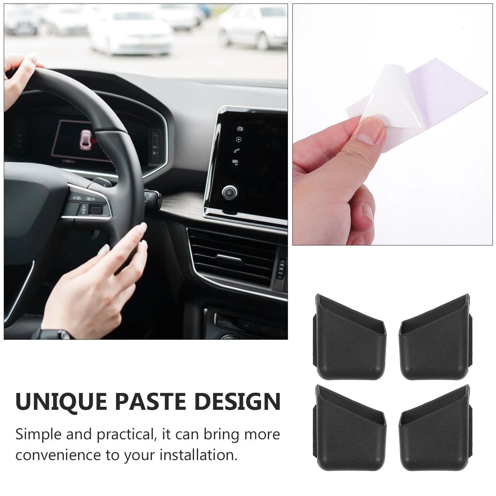 

4pcs Car Storage Boxes Container Plastic Adhesive Box Seat Organizer Phone Storage Sundries Case Sundries Storage Holder Durable