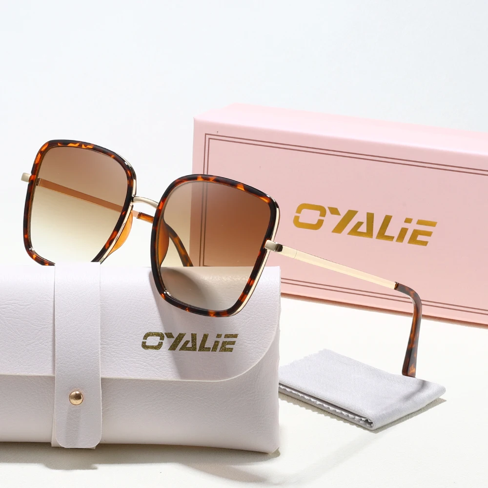 Oyalie Modische Sonnenbrille, Eckige Sonnenbrille für Damen, Geeignet für den Täglichen Gebrauch und Outdoor-Reise-Accessoires