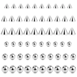 60PCS 14G 16G 4-6mm 316L Surgical Steel Replacement Balls Spikes Body Jewelry Piercing Barbell Parts Screw Bead For Women Men