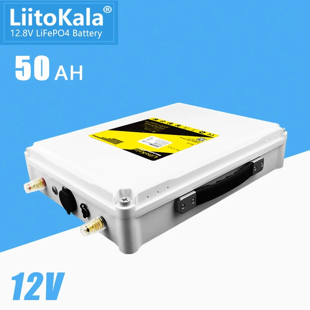 

1-2pcs LiitoKala 12.8V 50Ah LiFePO4 Battery 5V USB PD/QC3.0 Rechargeable For Solar Energy Electric Vehicle Battery/14.6V 5A