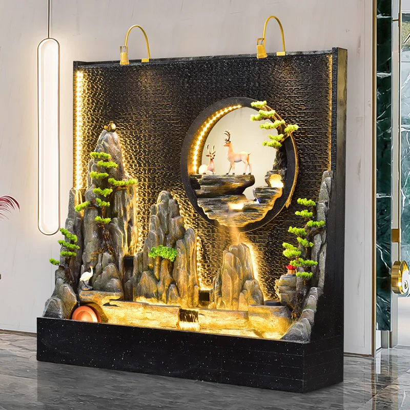 custom.6ft Curtain Wall Flowing Screen Partition Landscape Outdoor Courtyard Garden Yard Waterscape Home Decor