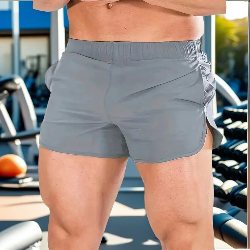 Sommerliche Herren-Sportshorts, schnelltrocknend, atmungsaktiv, ideal für sportliches Training, formgebend, für Sport und Freizeit, mit Taschen, elastischer Bund. – Detail 3