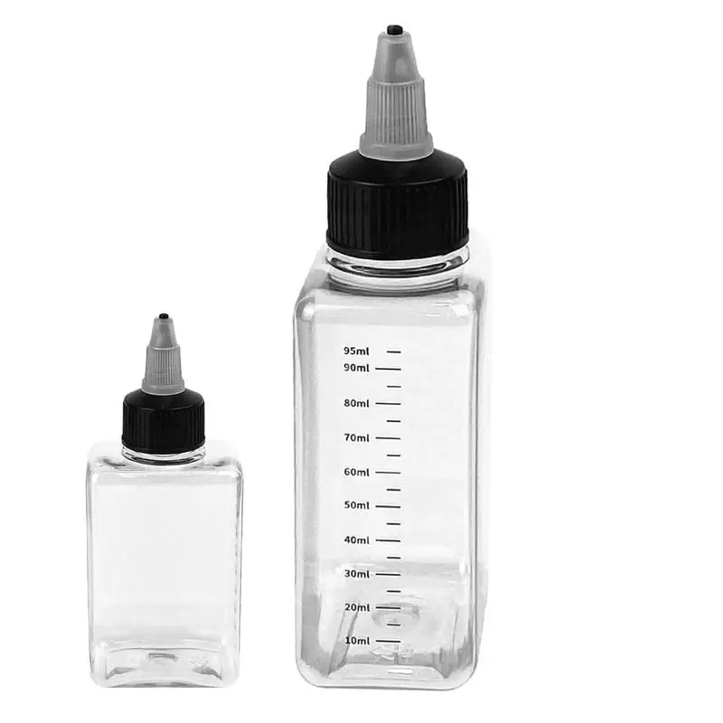 Transparent Reagent Bottle Narrow Neck With Standard Dispensing Bottles with Twist Cap Graduated Measurement Tattoo Ink Bottles