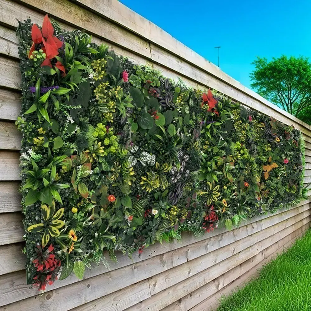 DIY Artificial Plant Wall Panel Flower 75x25cm Artificial Eucalyptus Carpet Green Lifelike Simulation Maple Plant Sheet