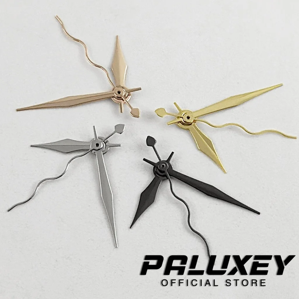 NH35 لا مضيئة الأيدي مجعد تموج ساعة الأيدي الذهب الوردي الفضة ساعة إبرة مناسبة لحركة NH34 NH35 NH36 4R 7S