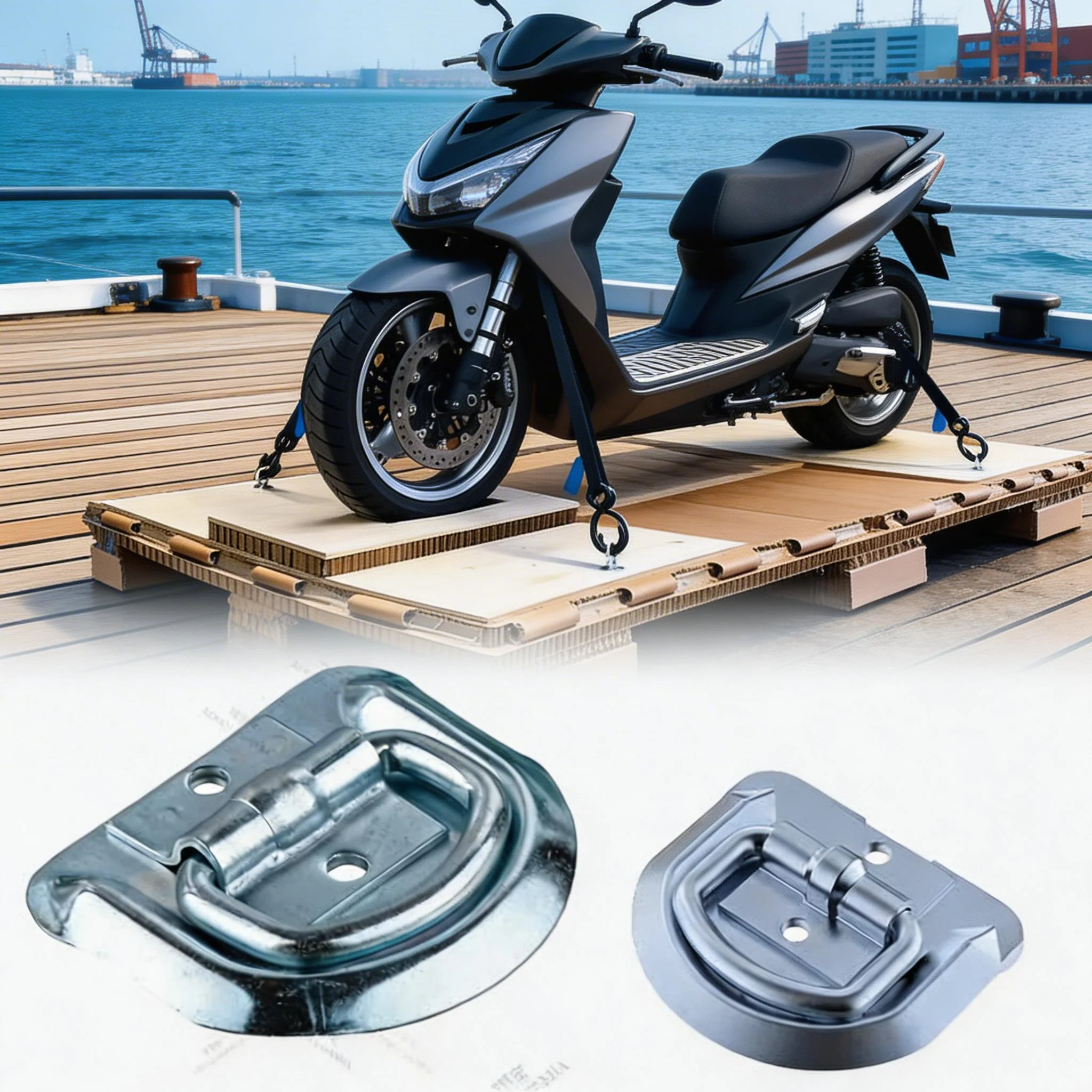 

Heavy Duty Trailer Tie Down D Ring Anchor Zinc Plated For Recessed Pan Truck/Flatbed Silver Corrosion Resistant Lashing Parts