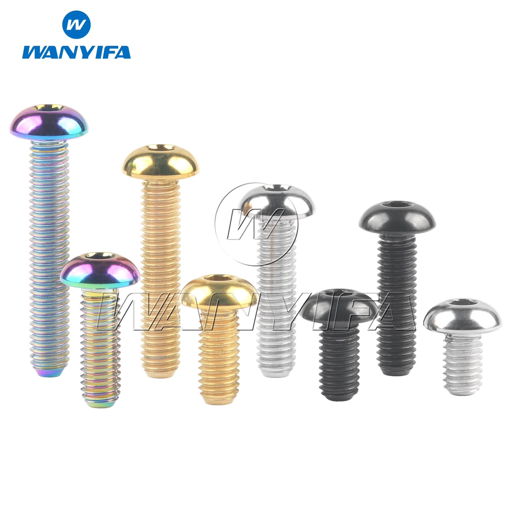 Wanyifa Titanium Bolt M5x8 10 12 15 18 20 25 30mm Allen Key for Bicycle Bottle Cage Cycling Bike Water Bottle Holder Ti Screws