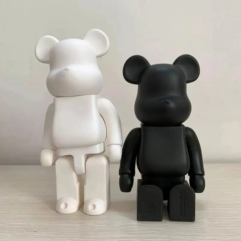 جودة عالية أسود أبيض Bearbrick لتقوم بها بنفسك الجمعية 28 سنتيمتر غالاكسي اللوحة الدب ثلاثية الأبعاد نموذج ألعاب شخصيات الطوب الصغيرة