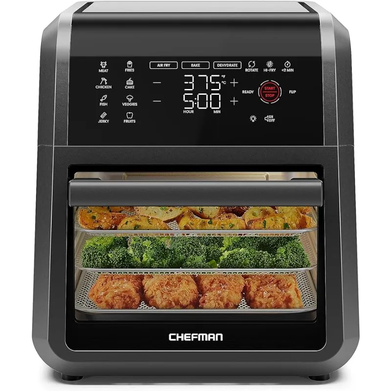 Chefman 12-Quart 6-in-1 Air Fryer Oven with Digital Timer, Touchscreen, and 12 Presets - Family Size Countertop Convection