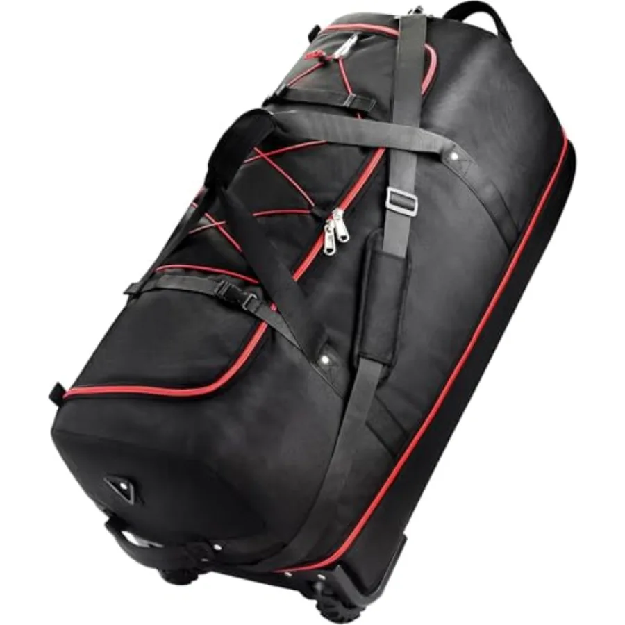 

Rolling Duffle Bag with Wheels110L/140L Expandable Soft-Sided Foldable Duffle Bag with 2 Rubber Wheels Packable 32" Rolling Car