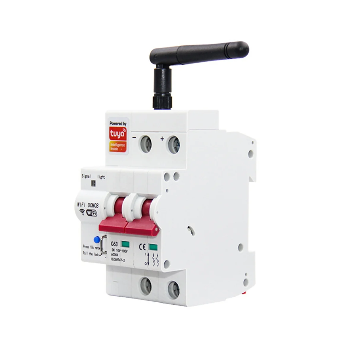 

ABNJ Smart DC Circuit Breaker 2P APP Control WiFi Circuit Breaker 63A DC10‑100V Short-Circuit Protection Air Switch