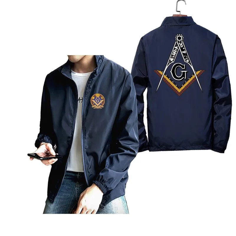 Masonic Square And Com.pass Printed Mens Fall Pilot Jackets Winter t shirt Bomber Windbreaker Baseball Zipper Jacket coat 7XL