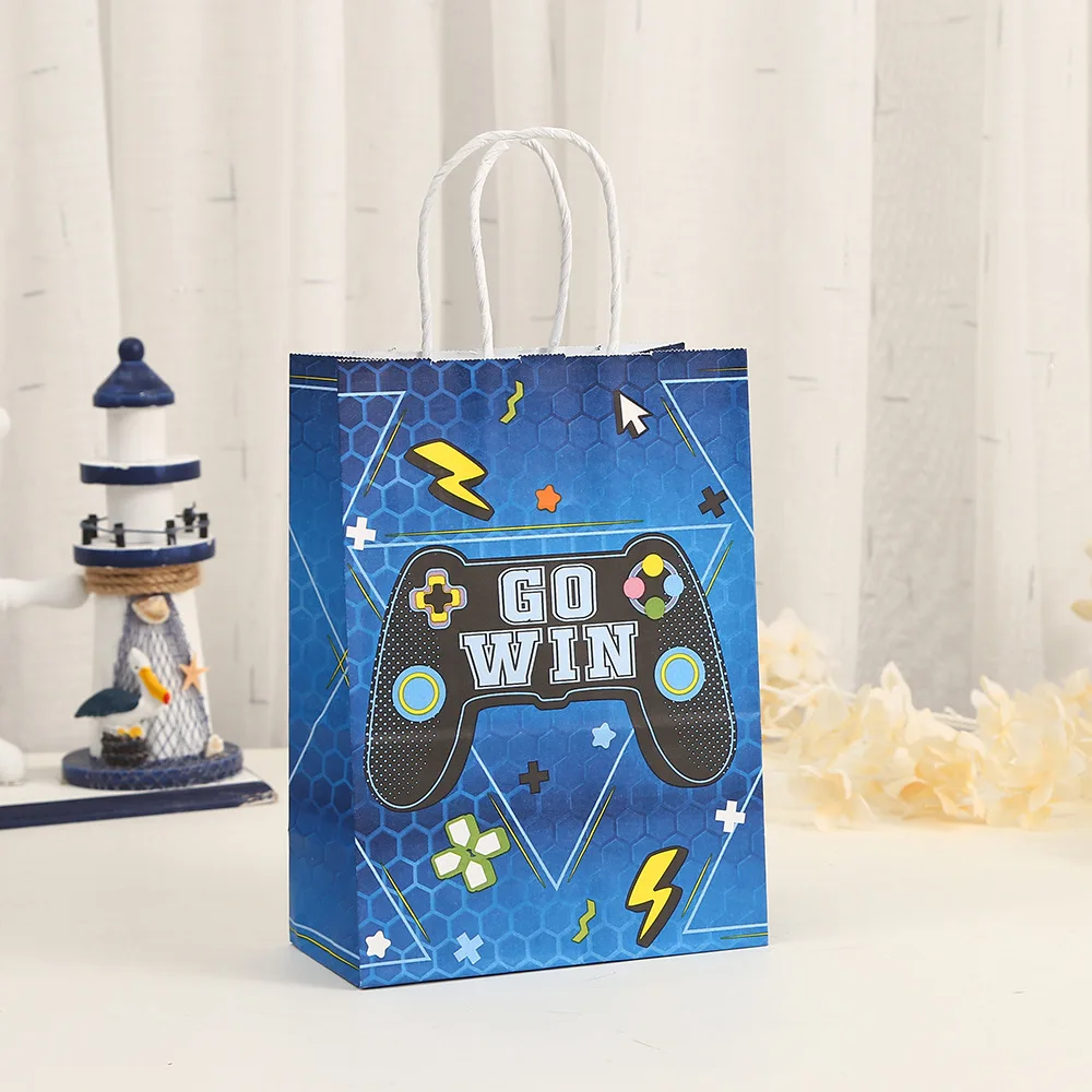 StoBag, Game Gift Bags with Handles, Go Win, for Game Party supplies, kids sweet Package, Reusable Paper,12/30pcs