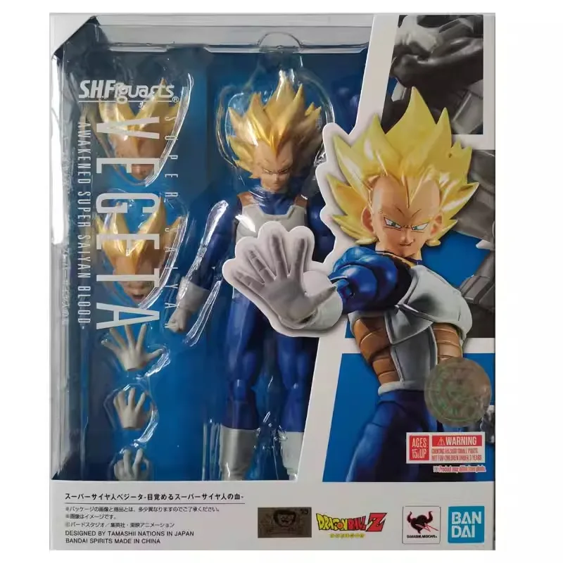 متوفر في المخزون بانداي لعبة دراغون بول فيجيتا SHF سوبر سايان الدم الذهبي الشعر S.H.Figuarts نماذج شخصيات الحركة أنيمي جمع