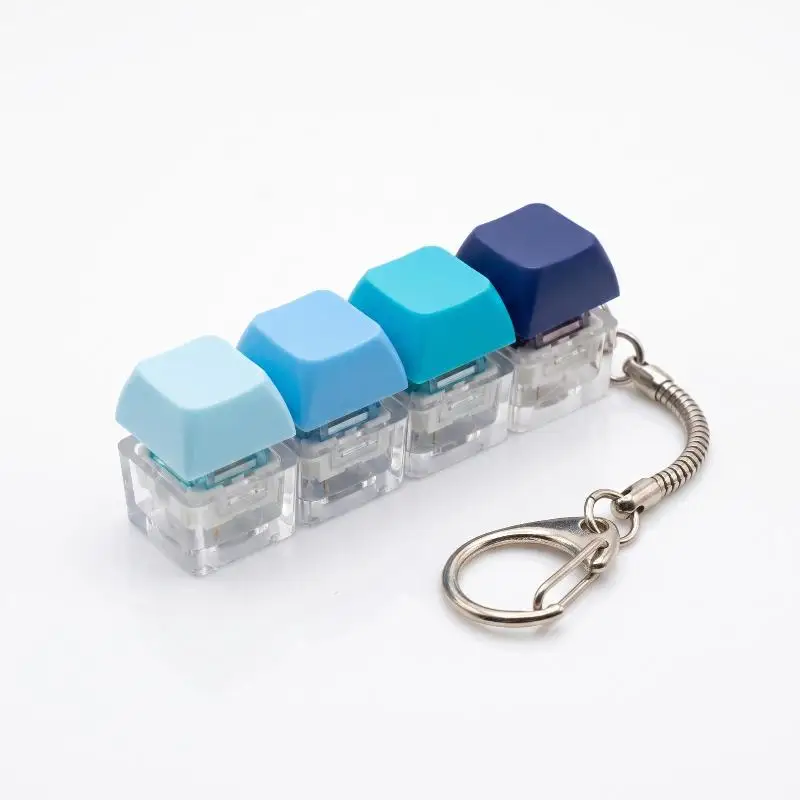 4-Tasten-Tastenkappen-Tastatur-Fidget-Schlüsselanhänger, Stressabbau-Fidget-Clicker-Spielzeug, Dekompressions-Spielzeug, Taschenanhänger – Detail 7