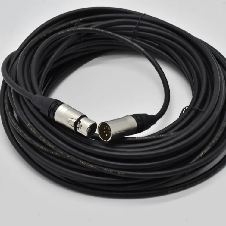 XLR cabeça microfone e conector de áudio, Karaoke cartão torneira com cabo, 5-Core, 3-Core