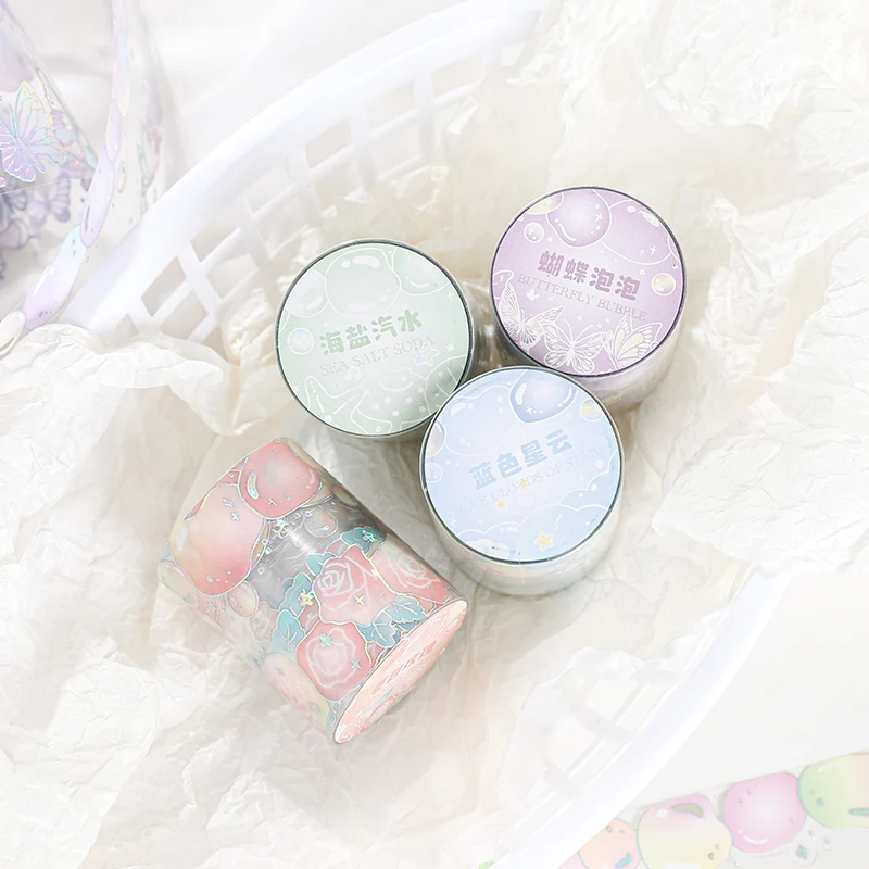 6ชิ้น/ล็อต Bubble Dream Series เทปตกแต่งย้อนยุคสำหรับสัตว์เลี้ยง