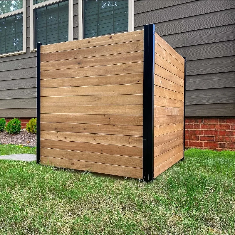 42in H x 38in W (2 Panels) No Dig Cedar Wood, Ideal Outdoor, Pool Equipment Enclosure, Trash Can Enclosures