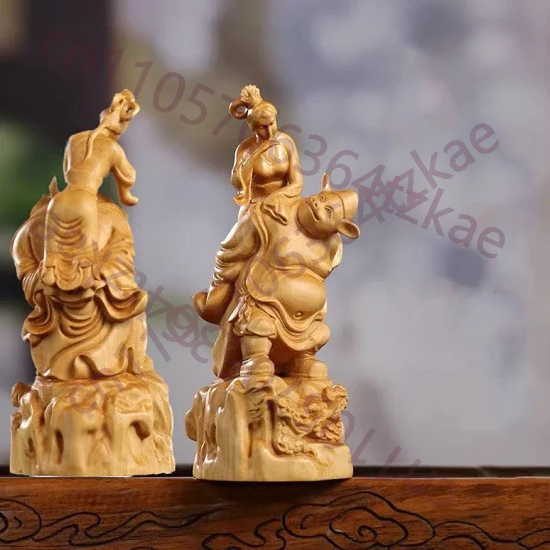 Solid Wood Zhu Bajie Carries His Wife On His Back Sculptures Figurines Journey To The West Character Home Decoration WeddingGift