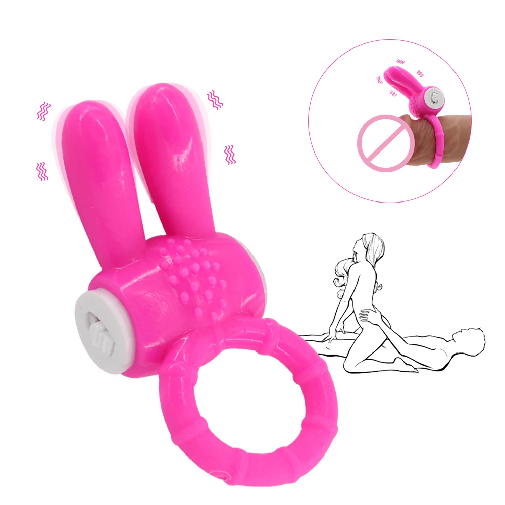 Silicone Penis Ring with Vibrator Sex Toys for Men Erection Delay Ejacualtion Vibrating Cockrings Erotic Sextoys