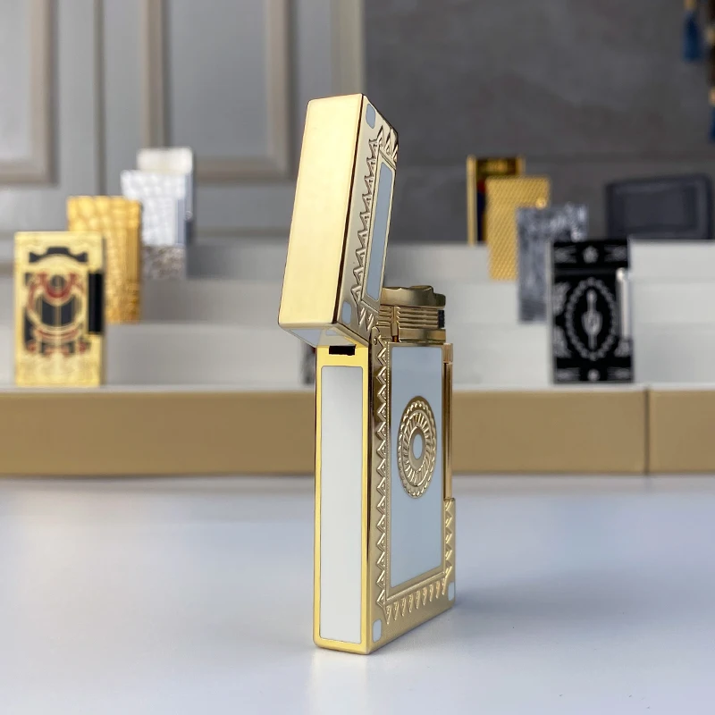 New commemorative edition single and double flame luxury lighter Ping Sound natural paint cigarette smoking butane lighter 18054